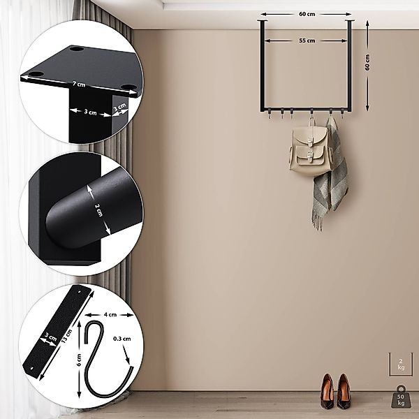 CLP Garderobenständer Fenton, mit 6 Kleiderhaken, günstig online kaufen