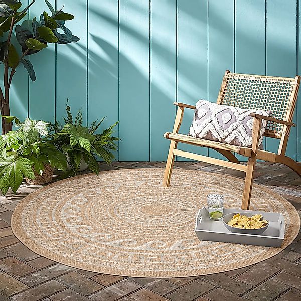 Ayyildiz Teppiche Outdoorteppich »COMILLA 0887«, rund, 5 mm Höhe, Pflegelei günstig online kaufen