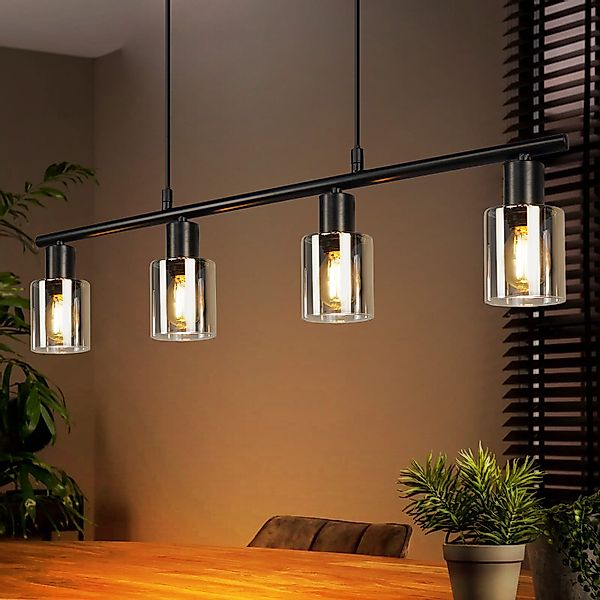 Nettlife Pendelleuchte Esstisch Vintage Schwarz Glas günstig online kaufen