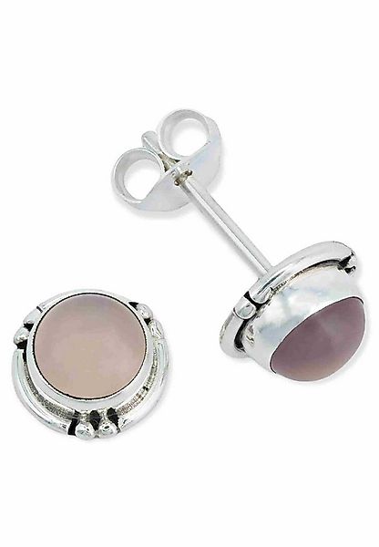 mantraroma Paar Ohrstecker LITANG aus 925 Silber mit Rosenquarz (Paar, Paar günstig online kaufen