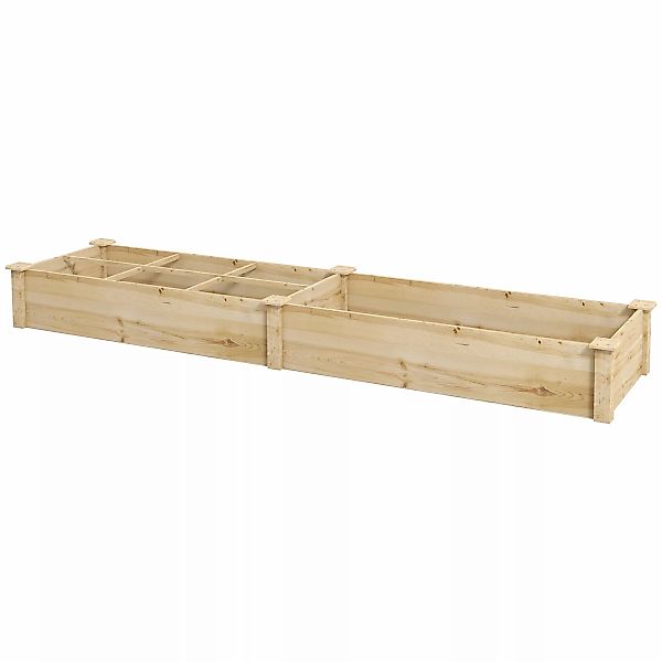 Outsunny Hochbeet aus Holz, großes Pflanzkasten mit 2 Fächern, Blumenkasten günstig online kaufen