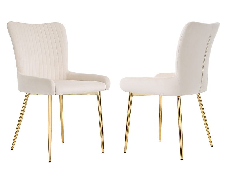 SeedWave Esszimmerstuhl Samt-Esszimmerstuhl mit Metallbeine, 2er-Set, günstig online kaufen