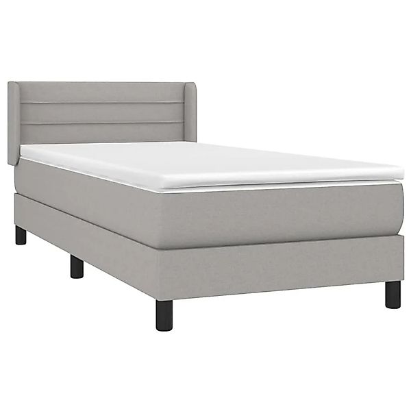 vidaXL Boxspringbett mit Matratze Hellgrau 90x200 cm Stoff 3129761 günstig online kaufen