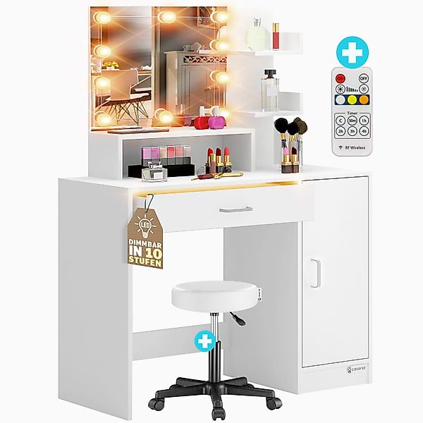 Casaria Schminktisch Jocelyn, mit Spiegel LED günstig online kaufen