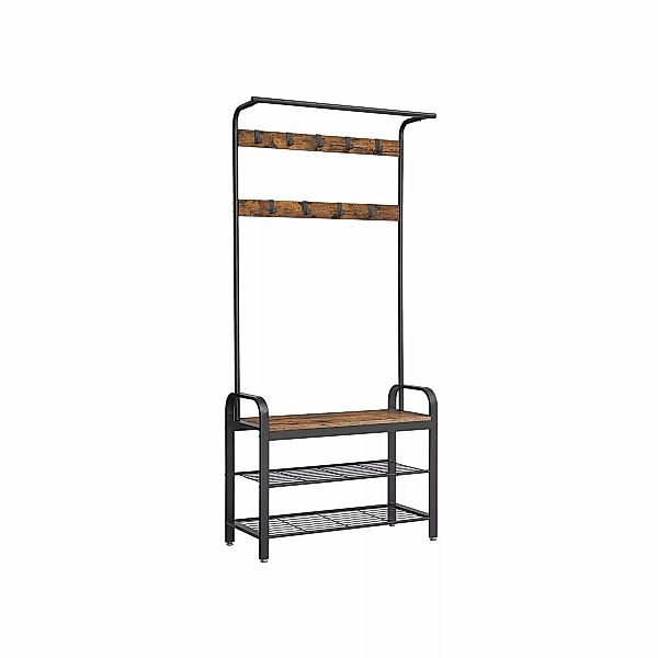 Vasagle Garderobenständer 84 cm x 183 cm x 33,7 cm Braun-Schwarz günstig online kaufen