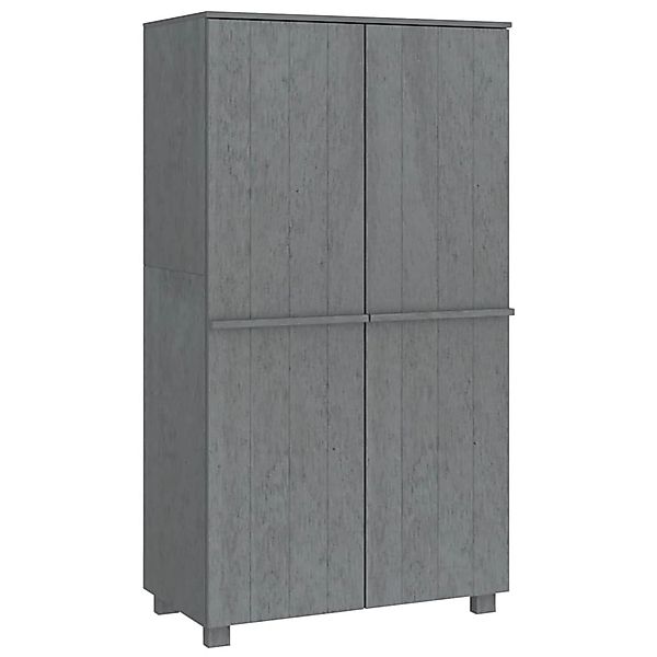 vidaXL Kleiderschrank Dunkelgrau 89x50x180 cm Massivholz Kiefer günstig online kaufen
