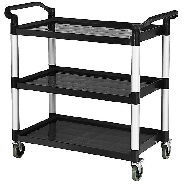 Costway 3 Stufiger Servierwagen Mehrzweckwagen Küchewagen Schwarz günstig online kaufen