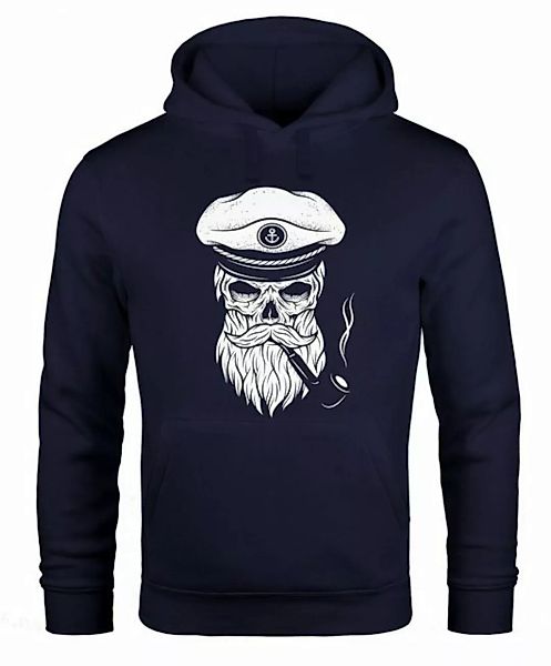 Neverless Hoodie Hoodie Herren Sweatshirt Totenkopf Kapitän Captain Skull B günstig online kaufen