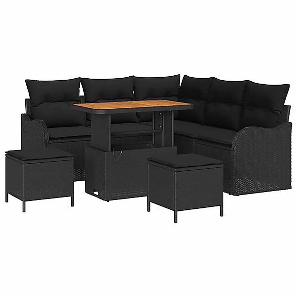 vidaXL Garten-Sofa-Set 8-Tlg Schwarz Poly Rattan 3362264 günstig online kaufen