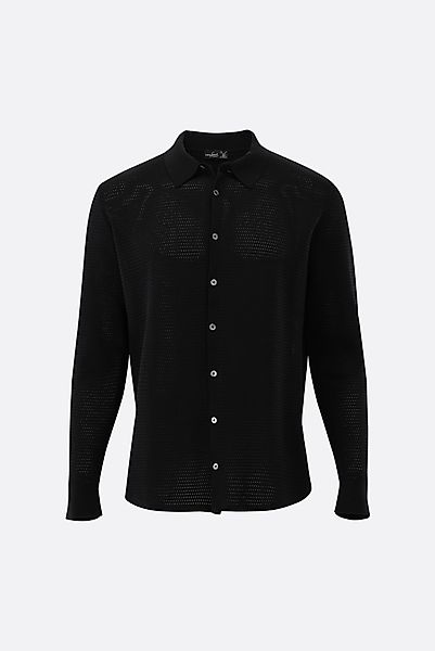 Strickhemd mit Retro Struktur aus Air Cotton günstig online kaufen