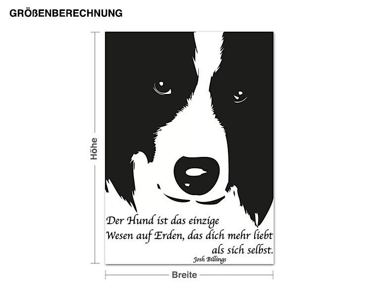 Wandtattoo Spruch Hundeliebe mit Hundeportrait günstig online kaufen