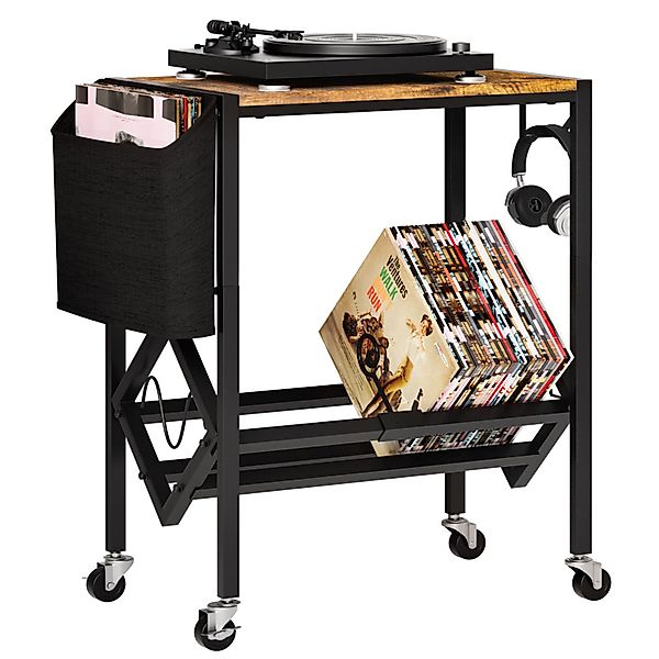 Yorbay Beistelltisch Schallplatten Regal, 4 Lenkrollen günstig online kaufen