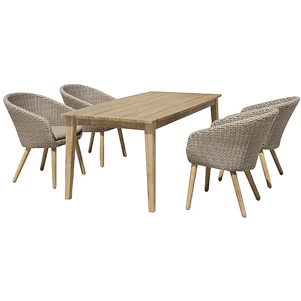 Garden Pleasure Stuhl Visalia 4er-Set Grau FSC® günstig online kaufen
