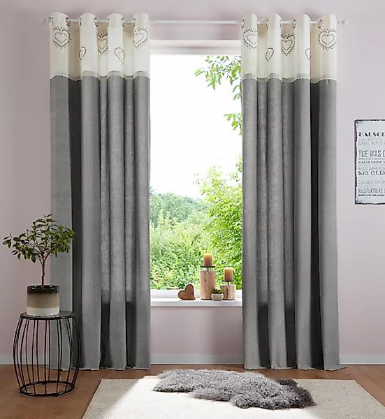 my home Gardine »Louis« Ösen 1 Stk. tlg. halbtransparent, aus Bio-Baumwolle günstig online kaufen