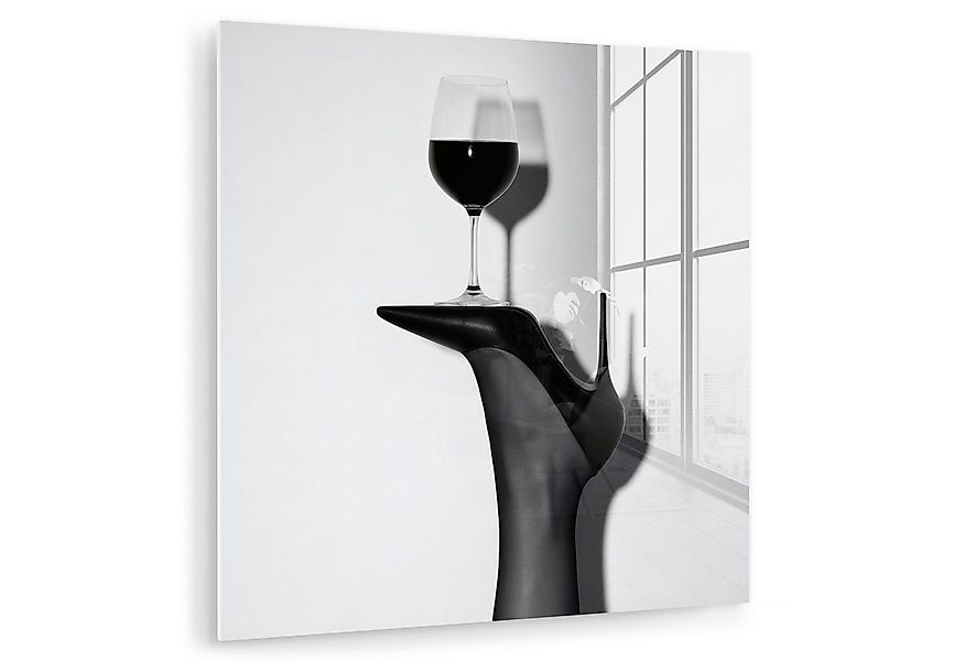MuchoWow Acrylglasbild Absatz - Wein - Minimalistisch - Schwarz, Inkl. Aufh günstig online kaufen