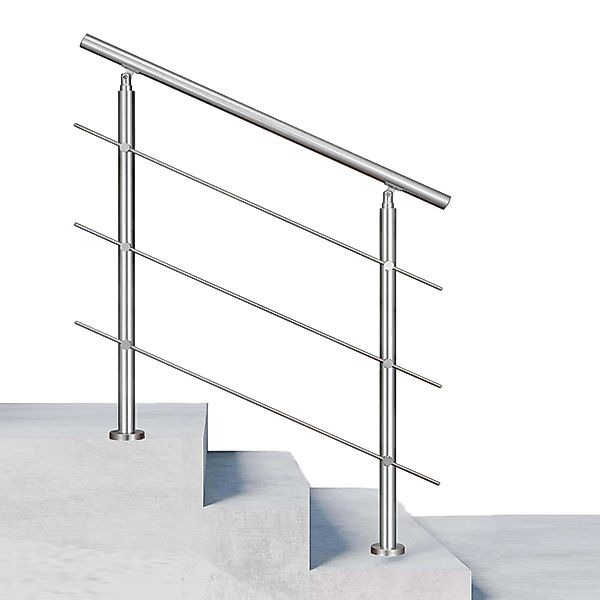 Duschparadies Edelstahl Geländer 150 cm mit 3 Querstäben für Innen und Auße günstig online kaufen