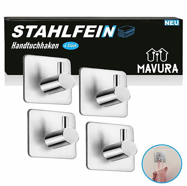 MAVURA Handtuchhaken STAHLFEIN Edelstahl Handtuchhalter Wandhaken günstig online kaufen