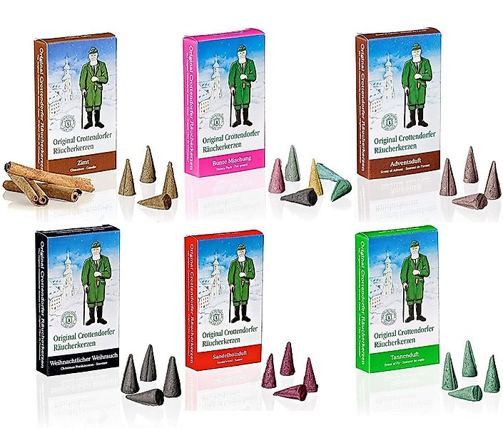 Crottendorfer Duftkerze 6 Päckchen Räucherkerzen- Bunte günstig online kaufen