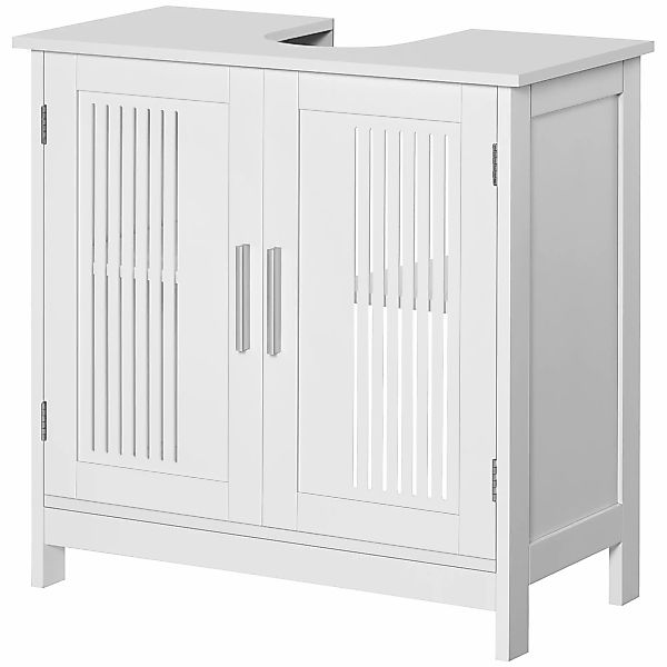 Kleankin Badezimmer-Unterschrank - Waschtischunterschrank - 2 gerillte Türe günstig online kaufen