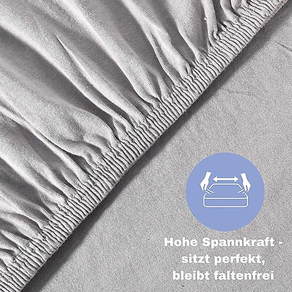 leevitex® Spannbettlaken Spannbettlaken Grau 2er Pack günstig online kaufen