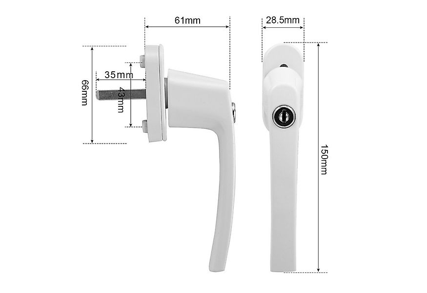 Clanmacy Fenstergriff Fenstergriff mit Schloss Set gleichschließend abschli günstig online kaufen