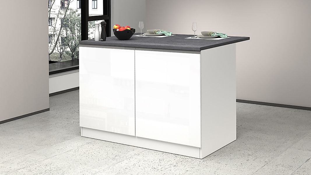 KOCHSTATION Kücheninsel "KS-Sole" Breite 125 cm, mit 2 Türen günstig online kaufen