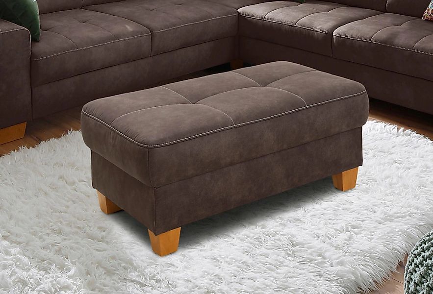 Home affaire Hocker "Puccini" mit Kontrastnaht günstig online kaufen