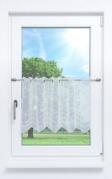 Plauener Spitze® Scheibengardine Melissa (1 St), transparent, HxB 45x48.6cm günstig online kaufen