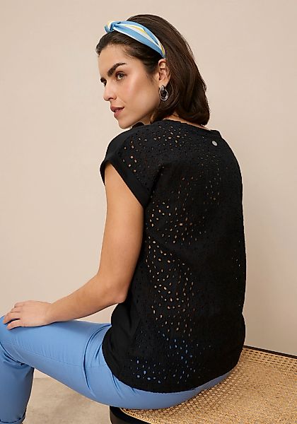 Tamaris Spitzenshirt mit femininer Lochstickerei, femininer Stil günstig online kaufen