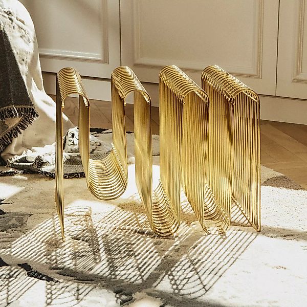 AYTM Zeitschriftenhalter Curva, gold, Breite 40 cm, Stahl günstig online kaufen