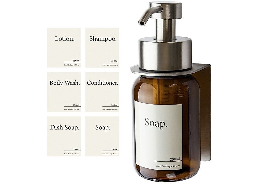Designfabrik Hamburg Seifenspender Wandmontage ohne Bohren 250 ml, Pumpspen günstig online kaufen