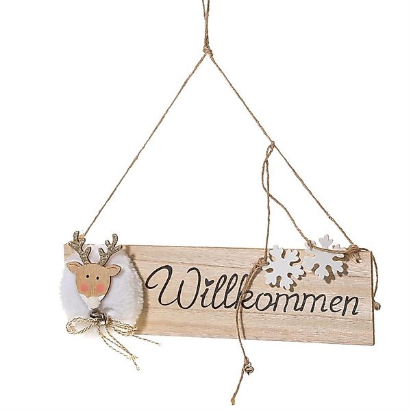 MARELIDA Dekoobjekt Willkommensschild Holz L: 28cm günstig online kaufen