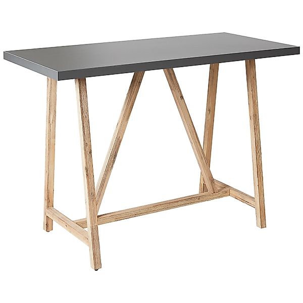 Beliani Gartentisch TALAMONE Heller Holzfarbton Grau 140x70x100 günstig online kaufen