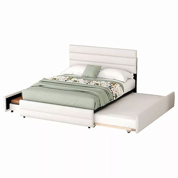 DOPWii Bett 140x200cm Plattformbett mit Räummaschine für 2 Personen,2 Schub günstig online kaufen