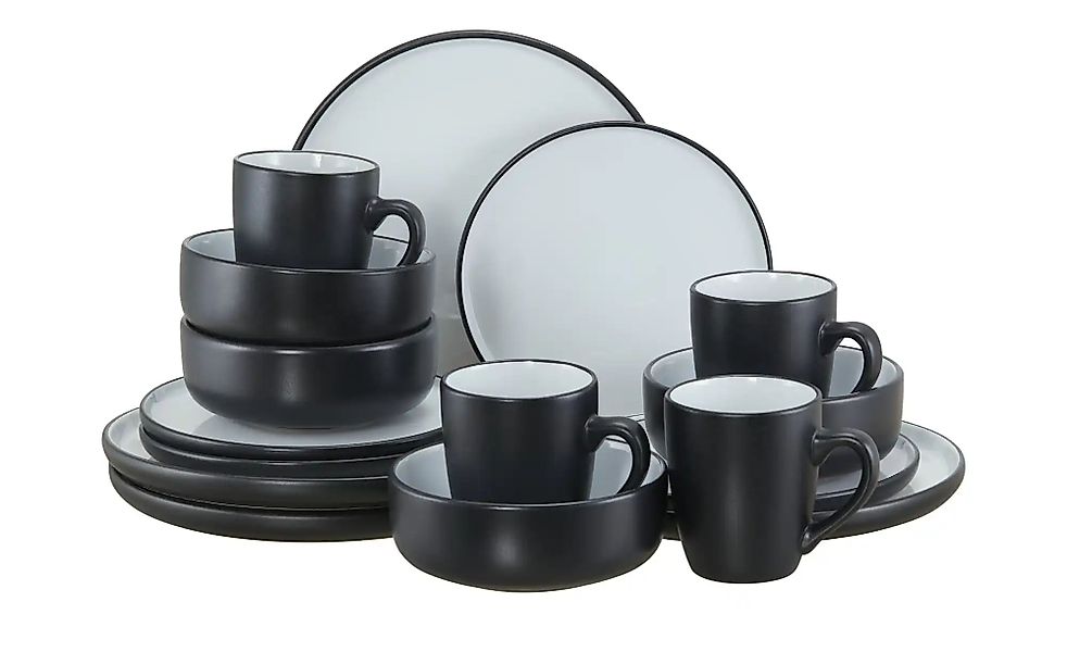 Peill+Putzler Kombiservice  16-teilig  Sardara ¦ schwarz ¦ Steinzeug/Steing günstig online kaufen