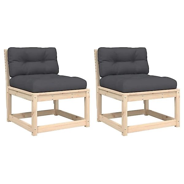 vidaXL Gartensofas mit Kissen 2 Stk Massivholz Kiefer 844704 günstig online kaufen