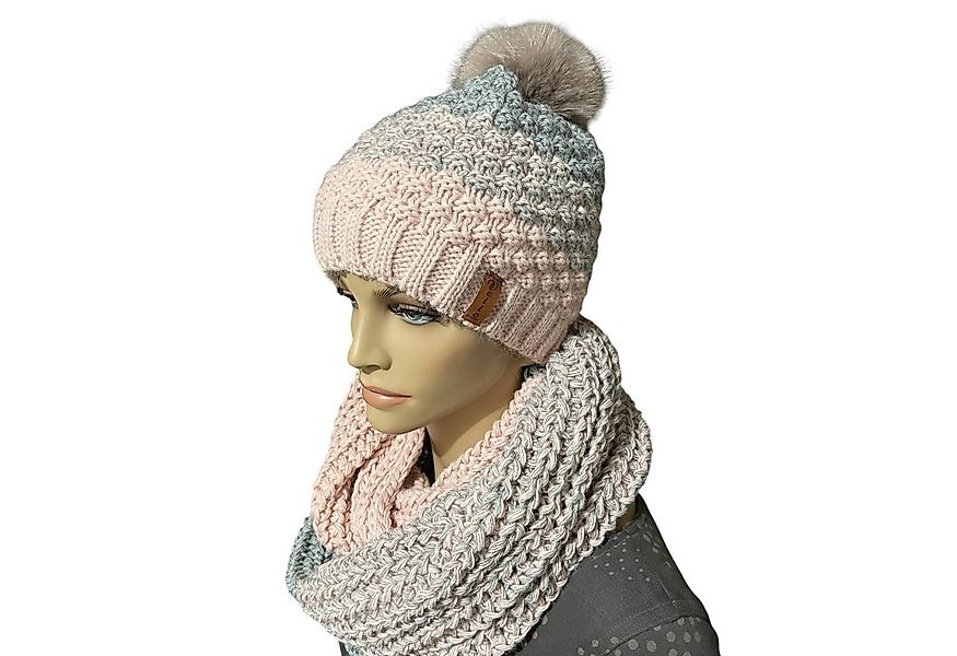 Taschen4life Bommelmütze Damen Mütze & Schal Set 36.64 (2 teilig, gestrickt günstig online kaufen