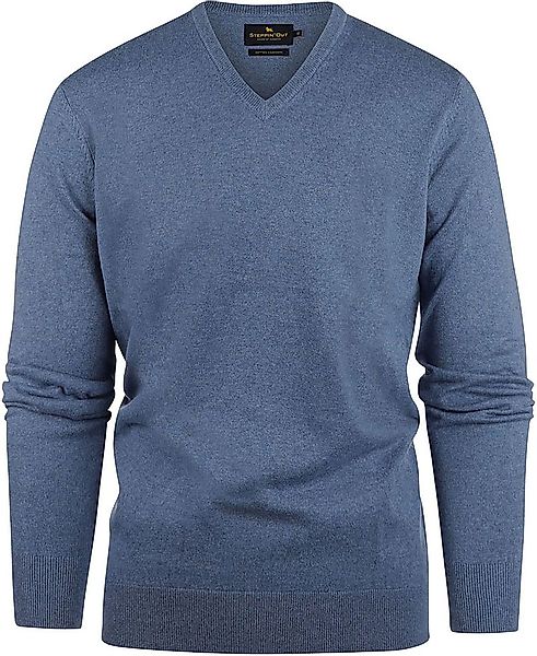 Steppin' Out Pullover Cotton Cashmere V-Ausschnitt Indigo Blau - Größe XXL günstig online kaufen