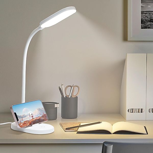 LQWELL Schreibtischlampe Tischleuchte mit Telefonhalter, LED günstig online kaufen