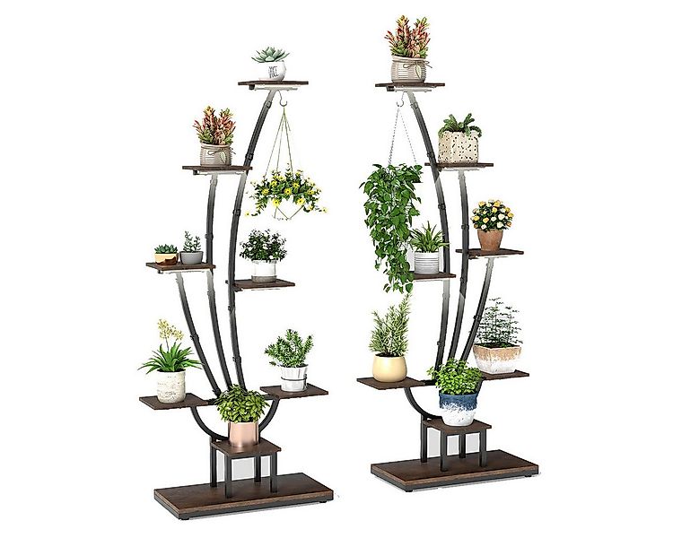 COSTWAY Blumenständer (2 St), Pflanzenständer mit Wachstumslichtern Metall günstig online kaufen