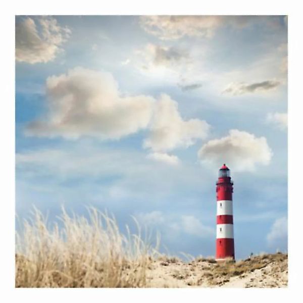 Bilderwelten Fototapete Strand Leuchtturm in den Dünen blau Gr. 240 x 240 günstig online kaufen