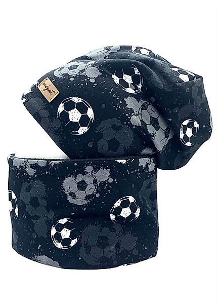 nadycat Beanie SOCCER black (2-St., Beanie mit passendem Loop) handgefertig günstig online kaufen