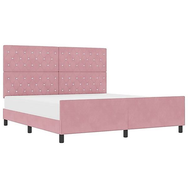 vidaXL Bett Bettgestell Rosa 180x200 cm Samt (1-tlg) günstig online kaufen