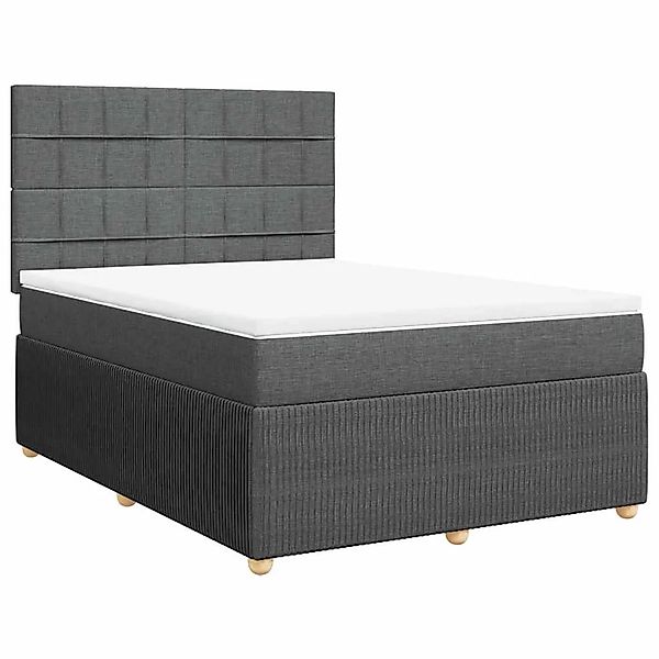 vidaXL Boxspringbett mit Matratze Dunkelgrau 140x200 cm Stoff 3292080 günstig online kaufen