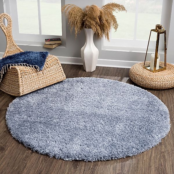 Sanat Hochflor-Teppich "Porto" rund 45 Höhe Wohnzimmer, Langflor, Shaggy Te günstig online kaufen