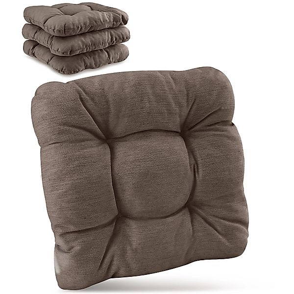 Beautissu HighLux SK Stuhlkissen 40x40x8cm Taupe 4tlg günstig online kaufen