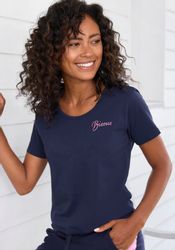 Vivance Kurzarmshirt T-Shirt mit Stickerei, Loungewear günstig online kaufen