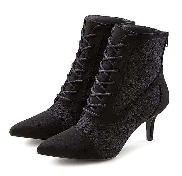 LASCANA Schnürstiefelette in sexy Spitzen Optik, günstig online kaufen