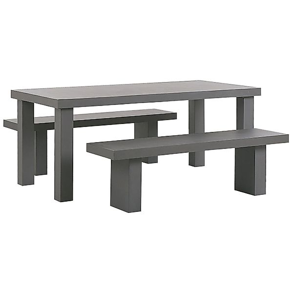 Beliani Gartentisch Set TARANTO Grau 90x180x76 145 kg günstig online kaufen