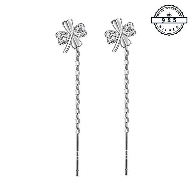 Taffstyle Ohrhänger-Set Kleeblatt Damen Ohrhänger 925 Sterling Silber mit K günstig online kaufen